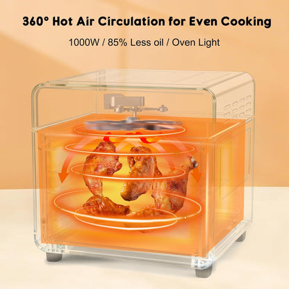 Skiennix 10QT Air Fryer Toaster Oven Combo - 5-in-1 Cooking Functions | 3-Layer Design with Visible Window