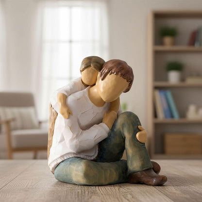 NAN ZAI NAN FANG Father Daughter Figurine - Personalized Resin Sculpture for Dad | 4.7" Hand-Painted Gift