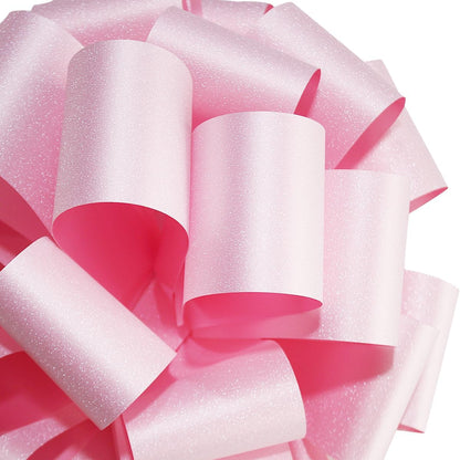 Big Glitter Pink Car Bow - Giant Gift Bow for Large Present Packaging | Perfect for Birthdays & Home Decor