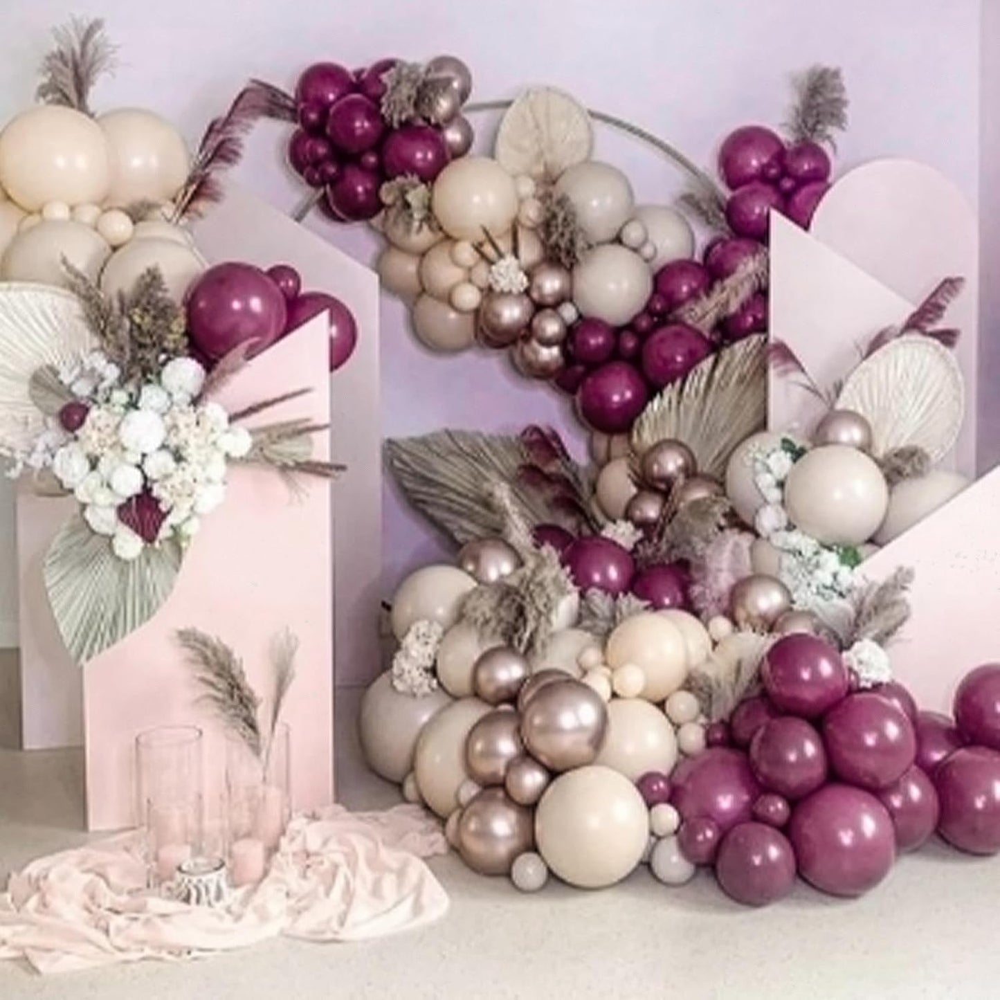 PartyWoo Dark Purple Balloons - 140-Piece Boho Balloon Arch Kit for Baby Showers & Birthdays | 5-12 Inch Sizes