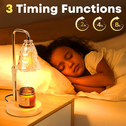 Skiennix Candle Warmer Lamp - Electric Wax Warmer with Timer & 5 Brightness Settings | Adjustable Height Home Decor Gift