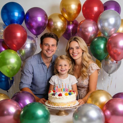 110pcs Metallic Balloons - 12 Inch Latex Balloons for Birthday Party, Baby Shower & Wedding | Includes 2 Ribbons