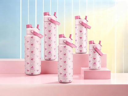 POWCAN 32 oz Insulated Water Bottle - 2-in-1 Straw & Spout Lid, Leak-Proof, BPA-Free, Ideal for Sports & Travel (Bow Crush)