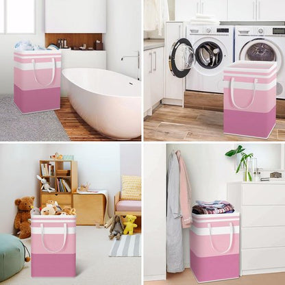 HomeHacks Large Waterproof Laundry Baskets - Collapsible Hampers with Reinforced Handles | 75L Each, Pink