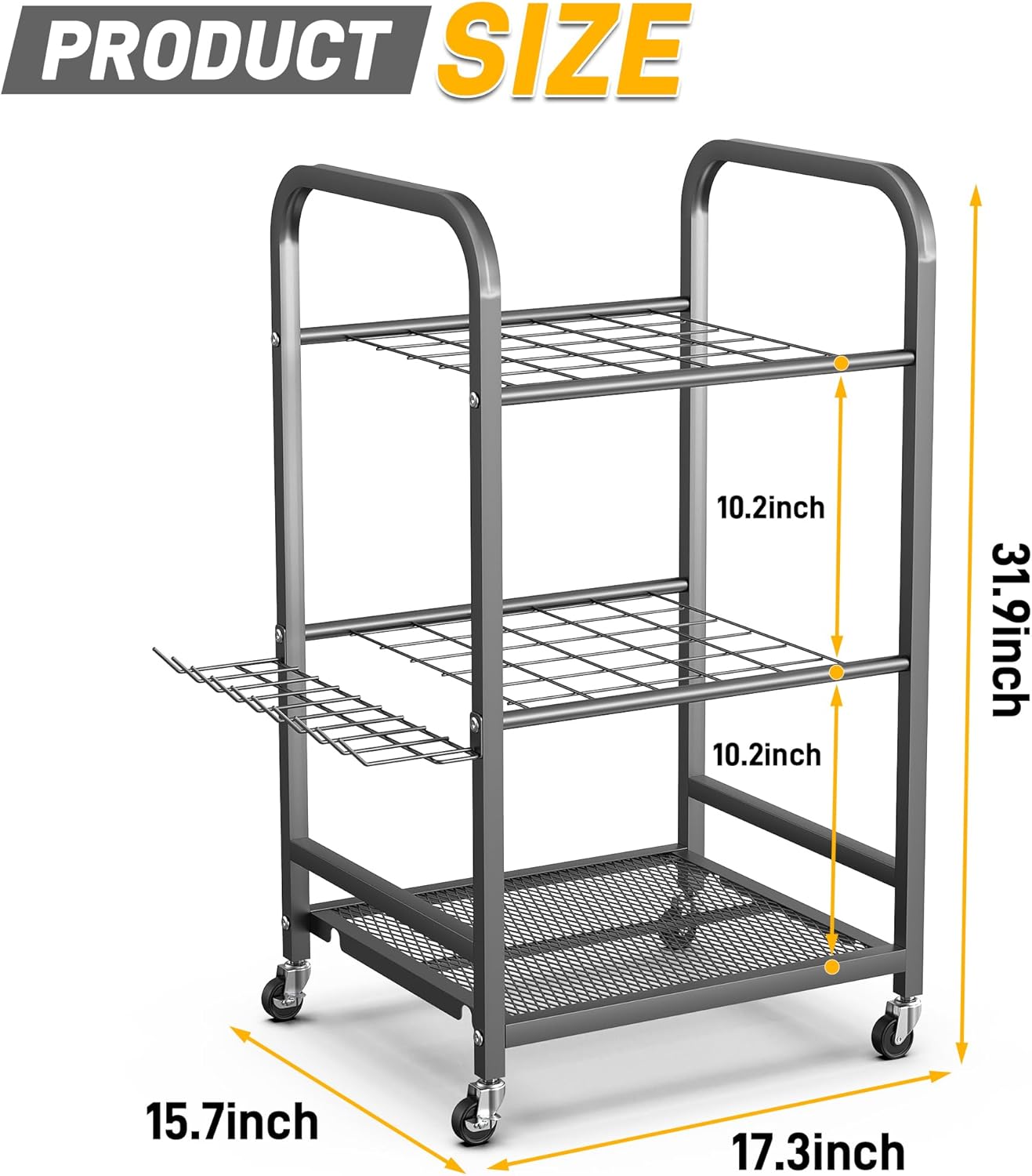 Ultrawall Garden Tool Organizer - Lockable Wheels for Easy Mobility | Versatile Storage Rack for Indoor & Outdoor Use