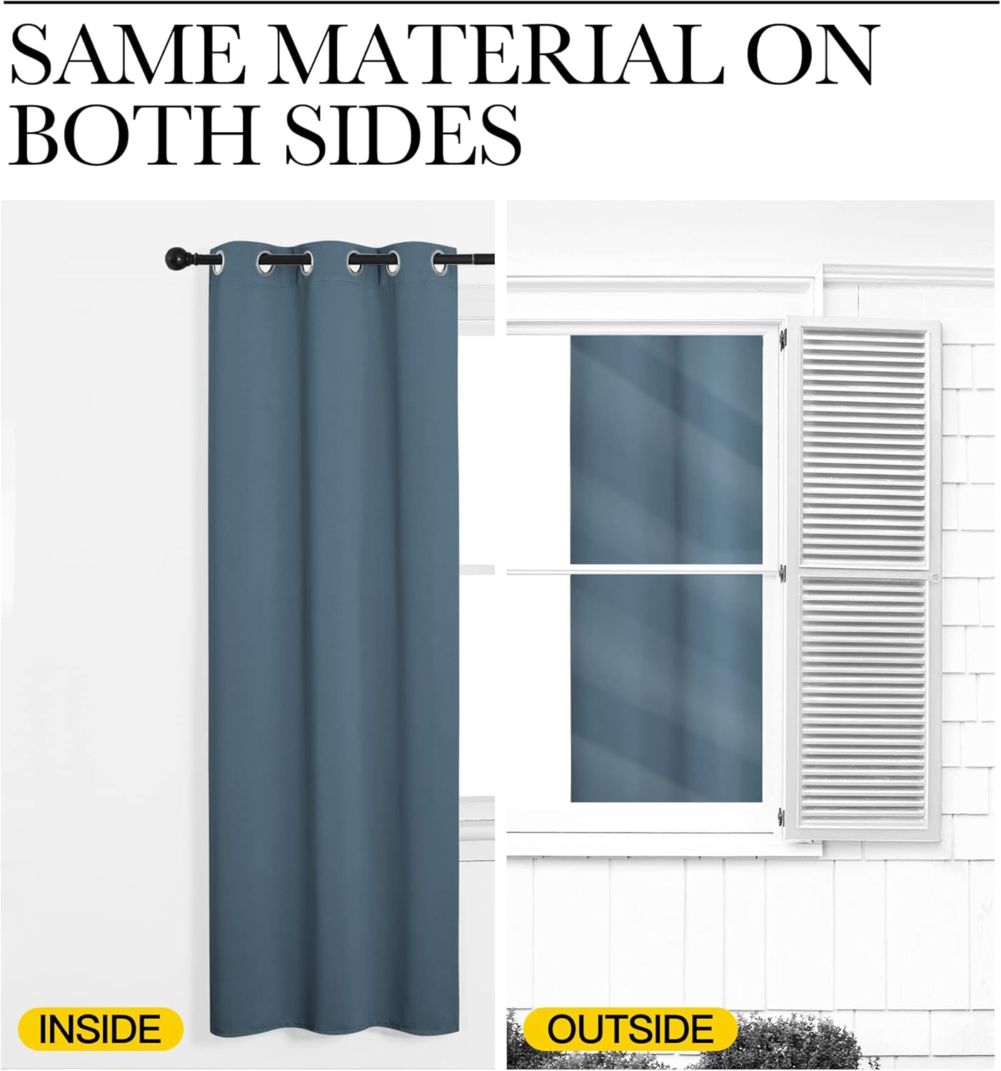 NICETOWN Smoky Blue Blackout Curtains - Thermal Insulated Drapes for Small Windows | 63" Length, 34" Wide, 2 Panels
