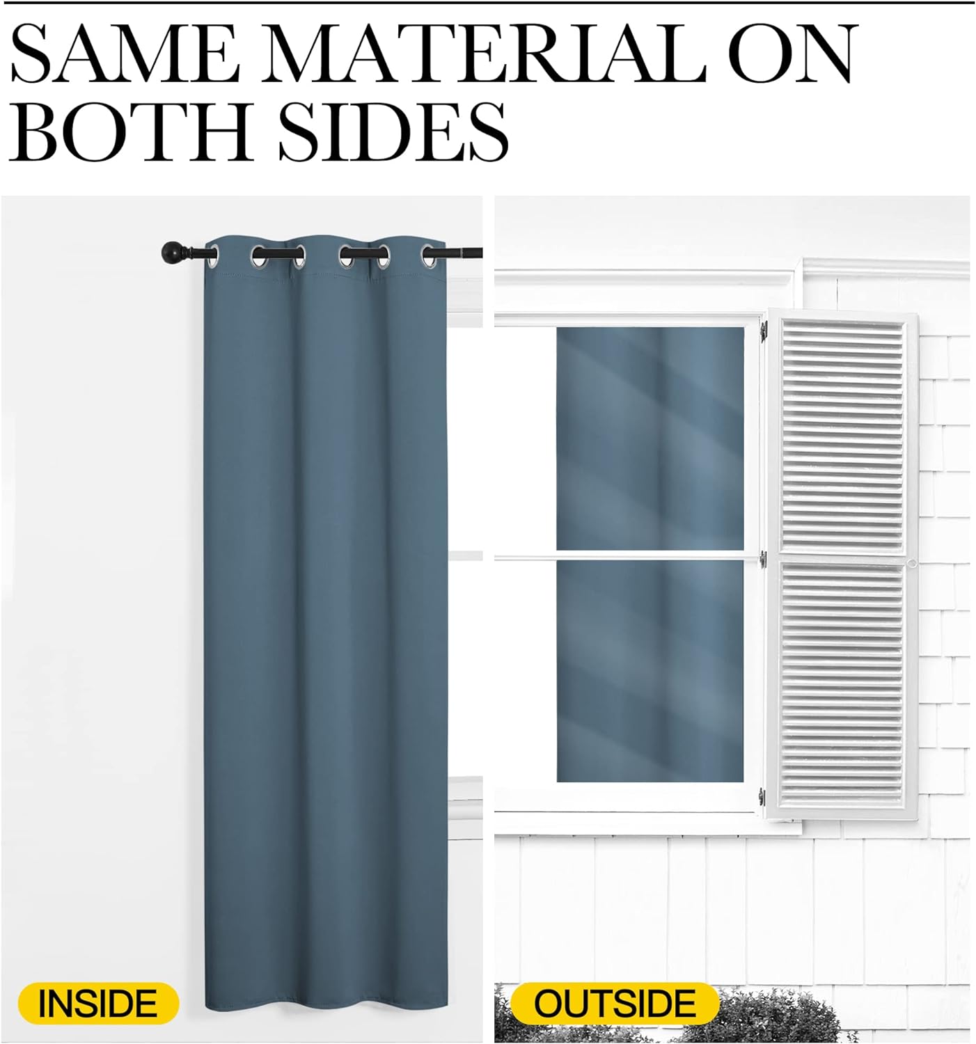 NICETOWN Smoky Blue Blackout Curtains - Thermal Insulated Drapes for Living Room | 78" Length, 55" Wide, 2 Panels