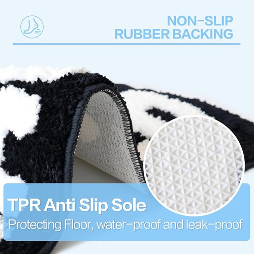 Get Naked Bath Mat - Ultra Soft Non-Slip Bathroom Rug | Cute Black Shower Floor Mat