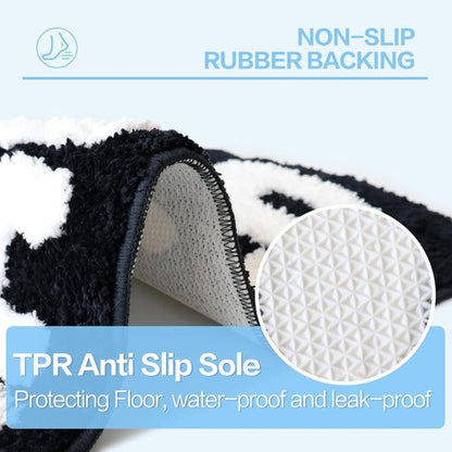 Get Naked Bath Mat - Ultra Soft Non-Slip Bathroom Rug | Cute Black Shower Floor Mat