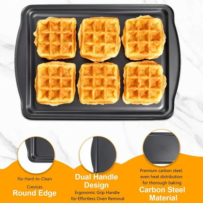 **Baking Sheet Set by [Brand Name] - Nonstick Carbon Steel Sheets with Cooling Racks | 17 x 11 Inch, Heavy Duty & Easy Clean**