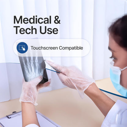 Schneider Clear Vinyl Exam Gloves - Latex-Free, Disposable & Food Safe | Powder-Free, 4 Mil Thickness