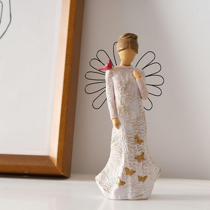 NAN ZAI NAN FANG Sympathy Angel Figurines - Hand-Painted Resin Statues for Loss & Bereavement Gifts