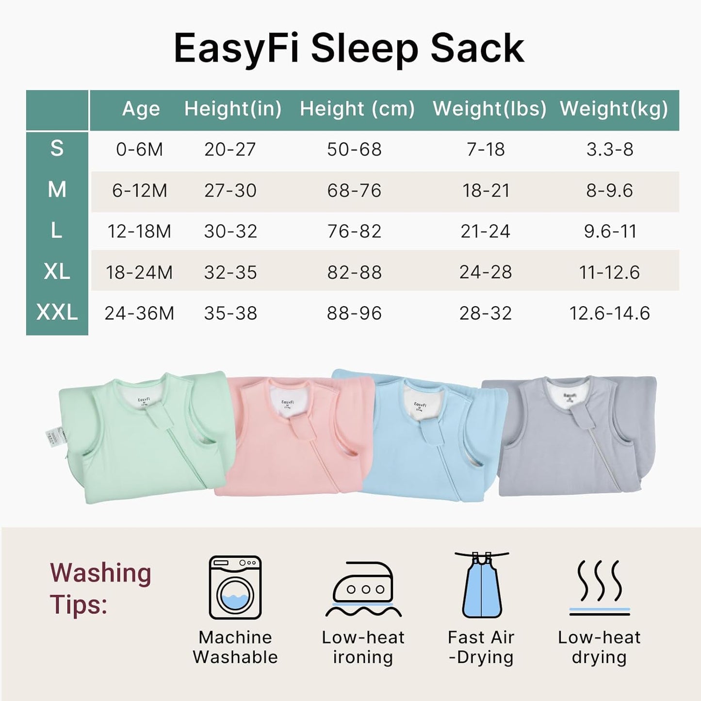 Skiennix Bamboo Sleep Sack - Lightweight 0.5 Tog Toddler Wearable Blanket | 6-12 Months, Green & Gray (2 Pack)