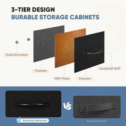 DUMOS 9-Drawer Dresser - Sturdy Fabric Storage Organizer with Metal Frame | Matte Black Finish