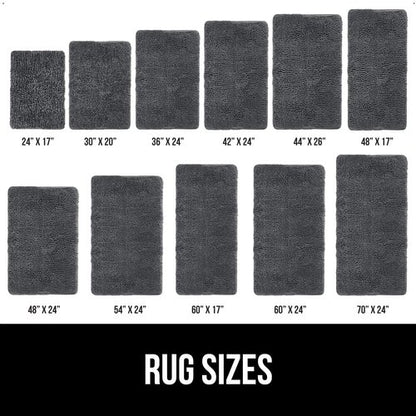 GORILLA GRIP Bath Rug Mat 54x24, Soft Absorbent Chenille, Quick Dry Microfiber Mats, Rubber Backing Washable Shower Floor Rugs, Bathmat Runner, US Designed Bathroom Home Decor Accessories Charcoal