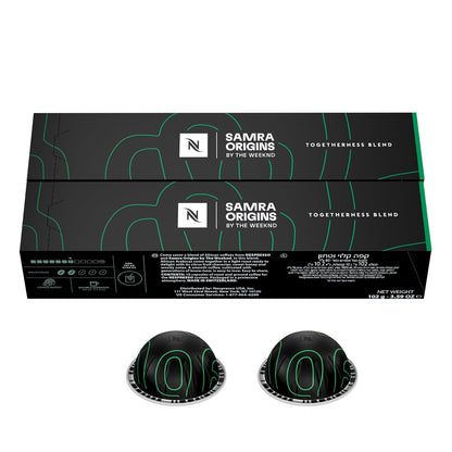 Nespresso | Samra Origins by The Weeknd Double Espresso Coffee Pods - Light Roast, 20-Count, 2.7 fl. Oz.