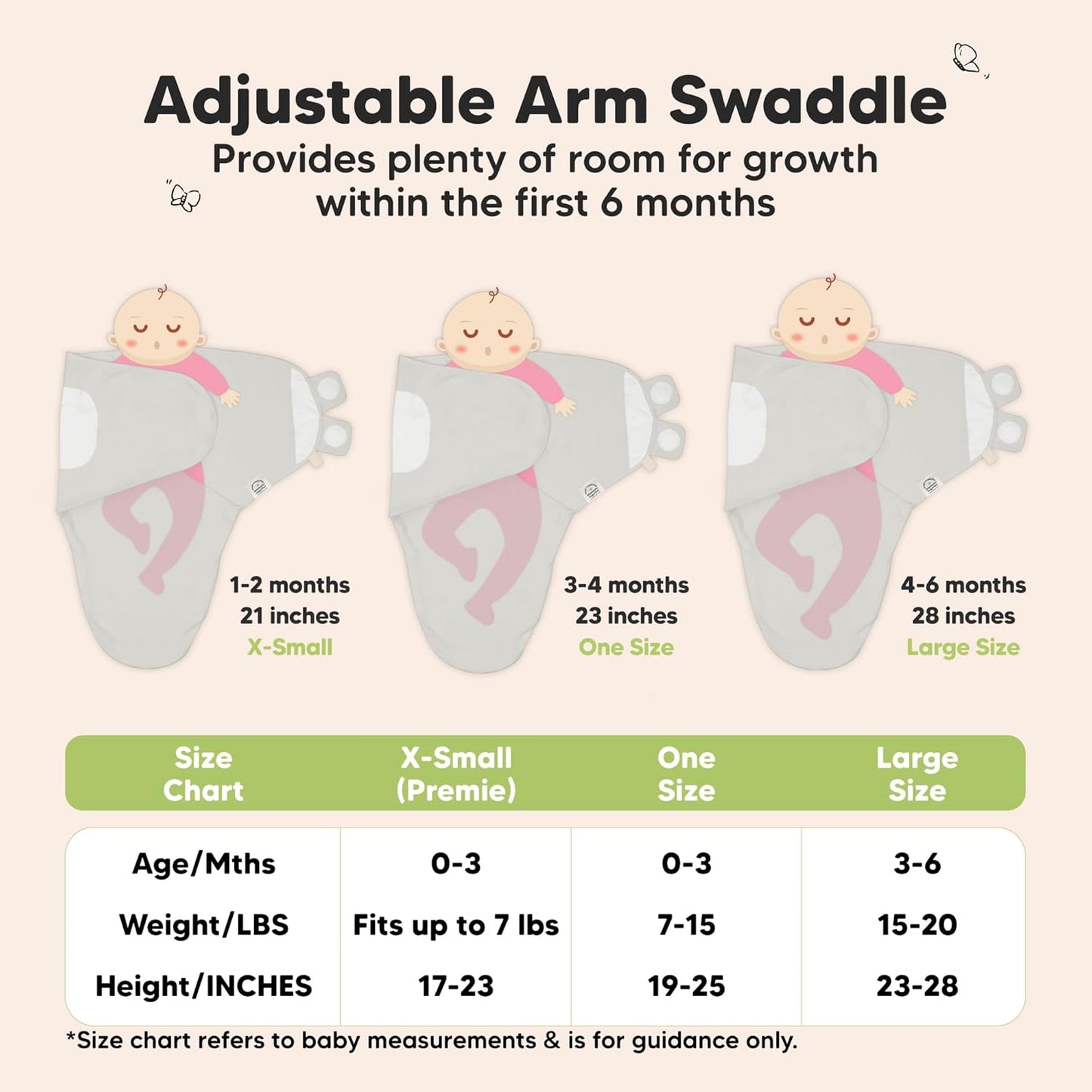 Organic Baby Swaddle Sleep Sacks by The Wild | 3-Pack Soft & Snug for Newborns 0-3 Months