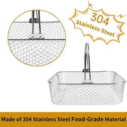 COSORI Square Air Fryer Basket - 304 Stainless Steel Mesh Replacement for 5.8QT & 6QT Models