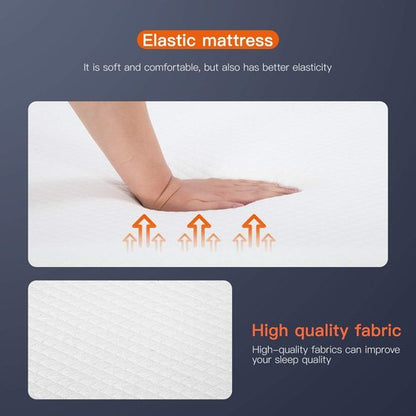 FDW 8-Inch Gel Memory Foam Mattress - Medium Firm | Pressure Relief & Cooling | White Bed in a Box