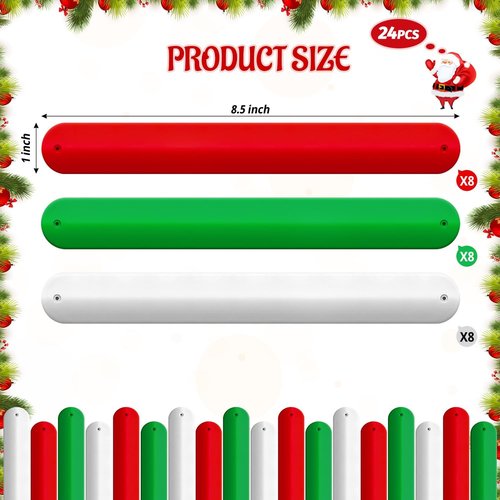 LBSXQGS Holiday Wrapping Paper Holder - 24Pcs Red, White & Green Storage Solution for Christmas Gifts