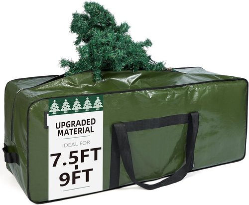 HOMEST Christmas Tree Storage Bag - Zippered Design for 7.5-9 ft Artificial Trees | Durable Green Carrying Bag