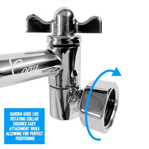 Coeur Designs 16-Inch Extra Long Shower Extension Arm. Solid Brass. Height/Angle Adjustable With a Unique Locking Gear for a Perfect Position Every time. Holds All Showerhead Sizes.
