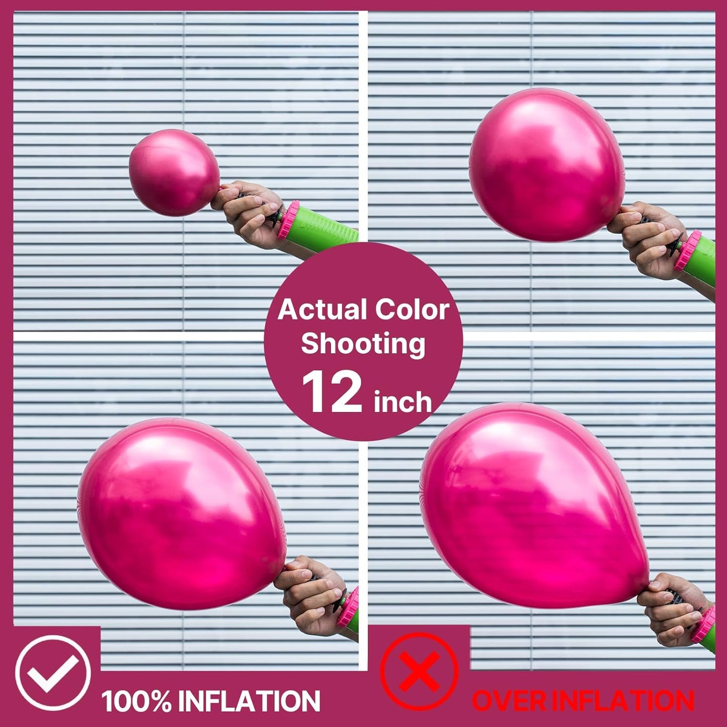 PartyWoo Hot Pink Balloons - 140-Piece Metallic Balloon Arch Kit for Engagements, Showers & Birthdays