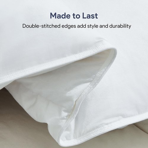 Maple&Stone Queen Size Feather Down Comforter - Ultra Soft All-Season White Duvet Insert | 100% Cotton, 90 x 90 Inches