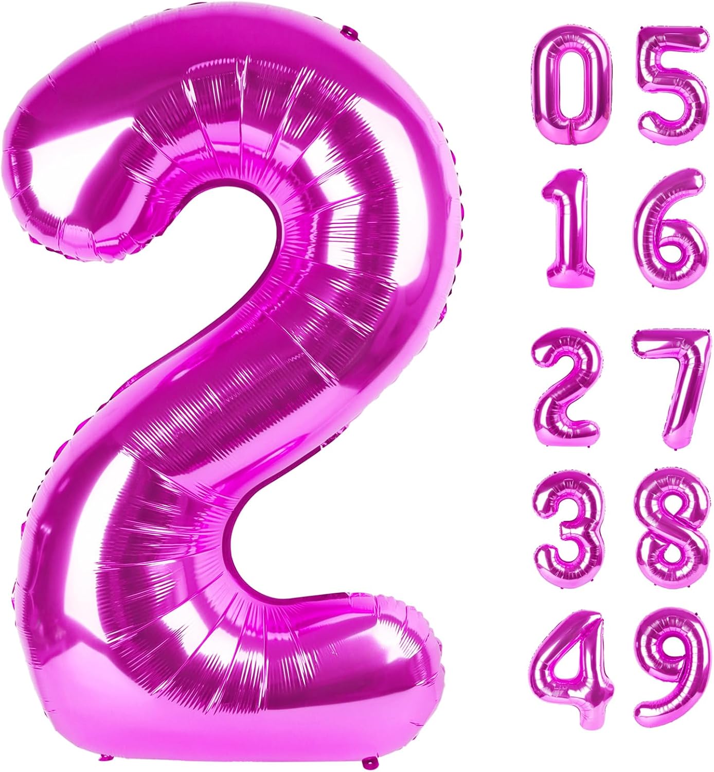 Number 2 Balloon by [Brand Name] - 40 Inch Rosy Purple Birthday Decoration for Second Birthday Party