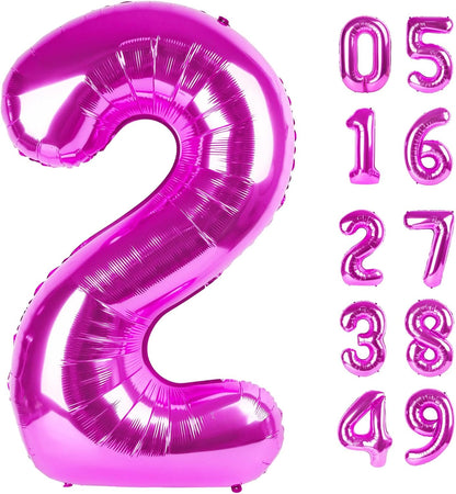 Number 2 Balloon by [Brand Name] - 40 Inch Rosy Purple Birthday Decoration for Second Birthday Party
