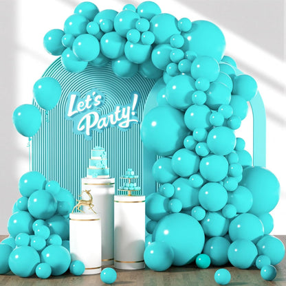 Skiennix Teal Balloon Arch Kit - 120 Pcs Turquoise Balloons in 5, 10, 12, 18 Inch Sizes for Parties