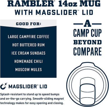 YETI Rambler 14 oz Stackable Mug - Vacuum Insulated Stainless Steel with MagSlider Lid | Durable & Convenient