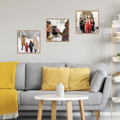 JCJMY 13x13 Picture Frame Rustic Brown for Wall Hanging, Wall Mounting Horizontally or Vertically, 13 x 13 Square Wall Gallery Poster Photo Frame with Shatter Resistant Plexiglass, Rustic Brown