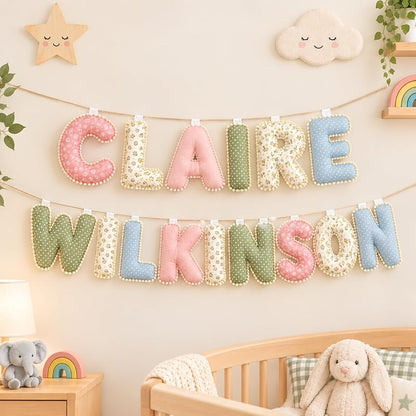 S1 Personalised Name Banner - Custom Fabric Nursery Name Sign