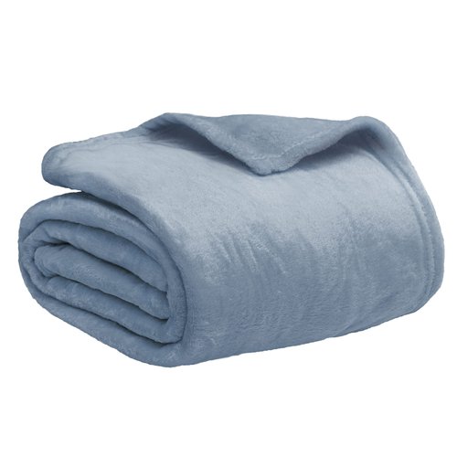 PAVILIA Dusty Blue Fleece Throw Blanket for Couch, Light Slate Blue Super Soft Fuzzy Flannel Throw for Sofa, Luxury Plush Microfiber Bed Blanket, Cozy Home Decorative Velvet Gift Blanket, 50x60