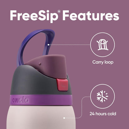 Owala FreeSip Insulated Stainless Steel Water Bottle - 40 oz BPA-Free | Perfect for Sports & Travel in Dreamy Field