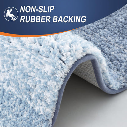 OLANLY Large Bathroom Rugs Mat 40x24, Extra Soft Absorbent Microfiber Bath Rugs, Rubber Backing, Quick Dry, Machine Washable Bath Mats for Bathroom Floor, Tub and Shower, Home Decor Accessories, Blue