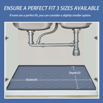 URMONA Under Sink Mat for Kitchen Waterproof, 40" x 22" Silicone Under Sink Mat for Shelf Liner Organizer, Cabinet Sink Protector Under Sink Liner for Bottom Kitchen, Bathroom(Khaki)