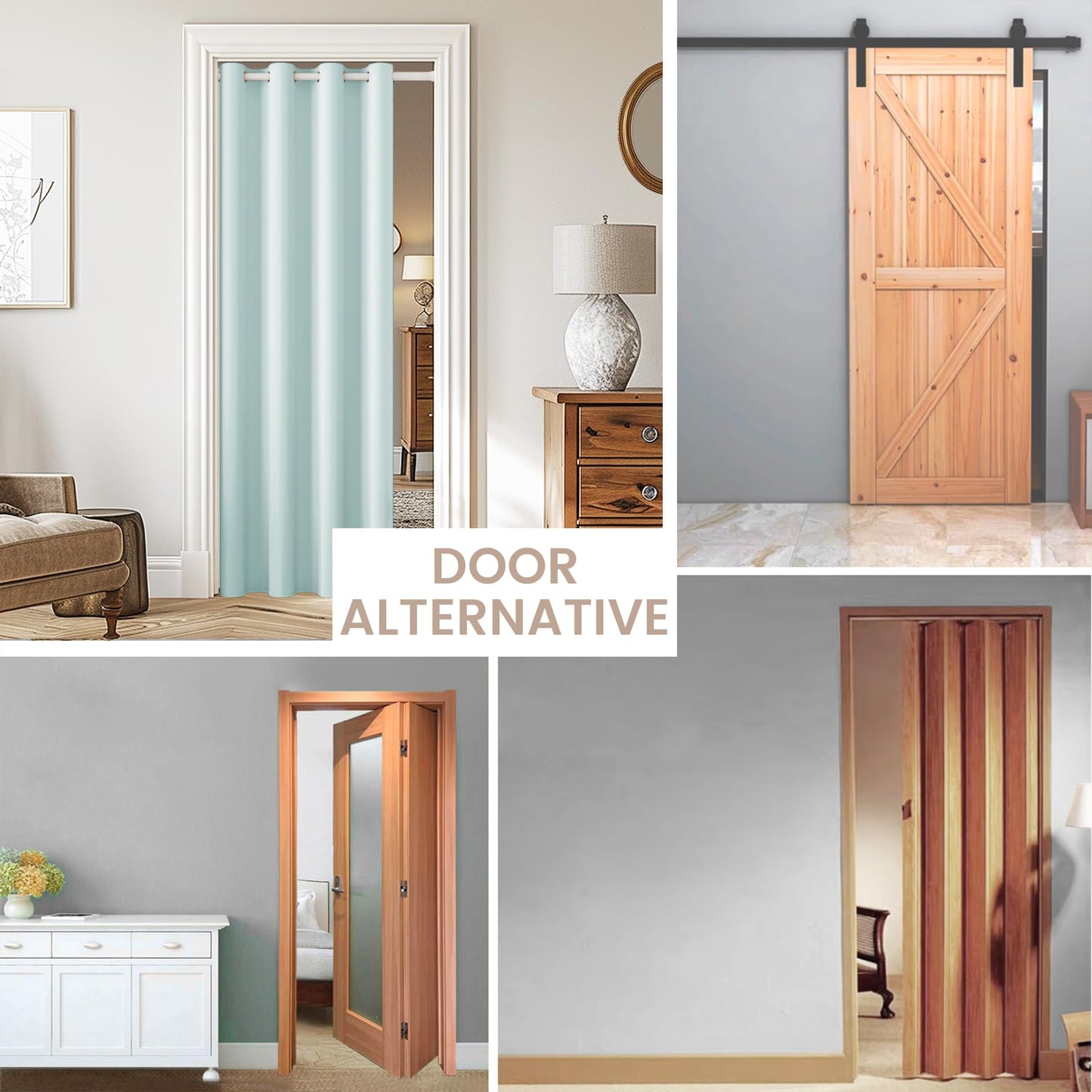 Vatge Closet Curtain for Open Closet, Blue Doorway Curtains with Rod and Magnetic Closure, 80 Inch Drape for Room Divider/Laundry Door/Kitchen Door, W42 x L80, 1 Panel, Aqua