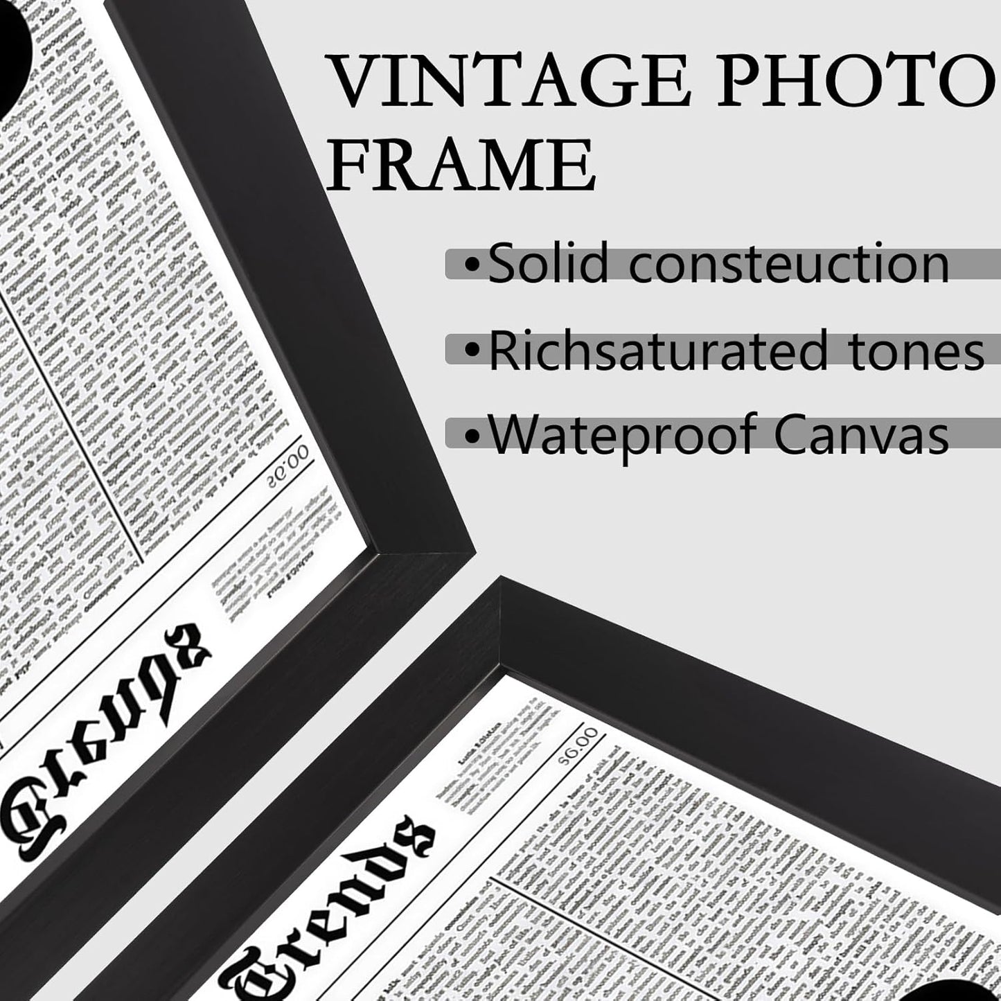 Skiennix Black And White Newspaper Canvas Wall Art - Inspirational Daily Quote Typography | 12x16in Framed Decor
