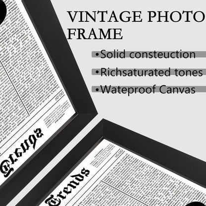 Skiennix Black And White Newspaper Canvas Wall Art - Inspirational Daily Quote Typography | 12x16in Framed Decor