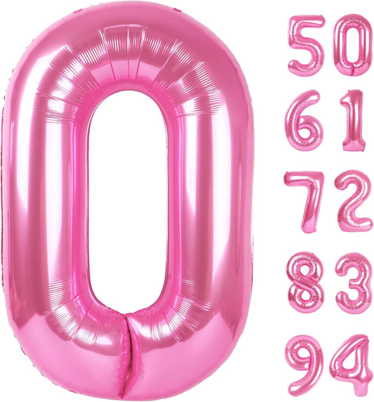 Pink Number Balloon - 40 Inch 0 Balloon for Birthday Decorations | Perfect Party Supplies for Women