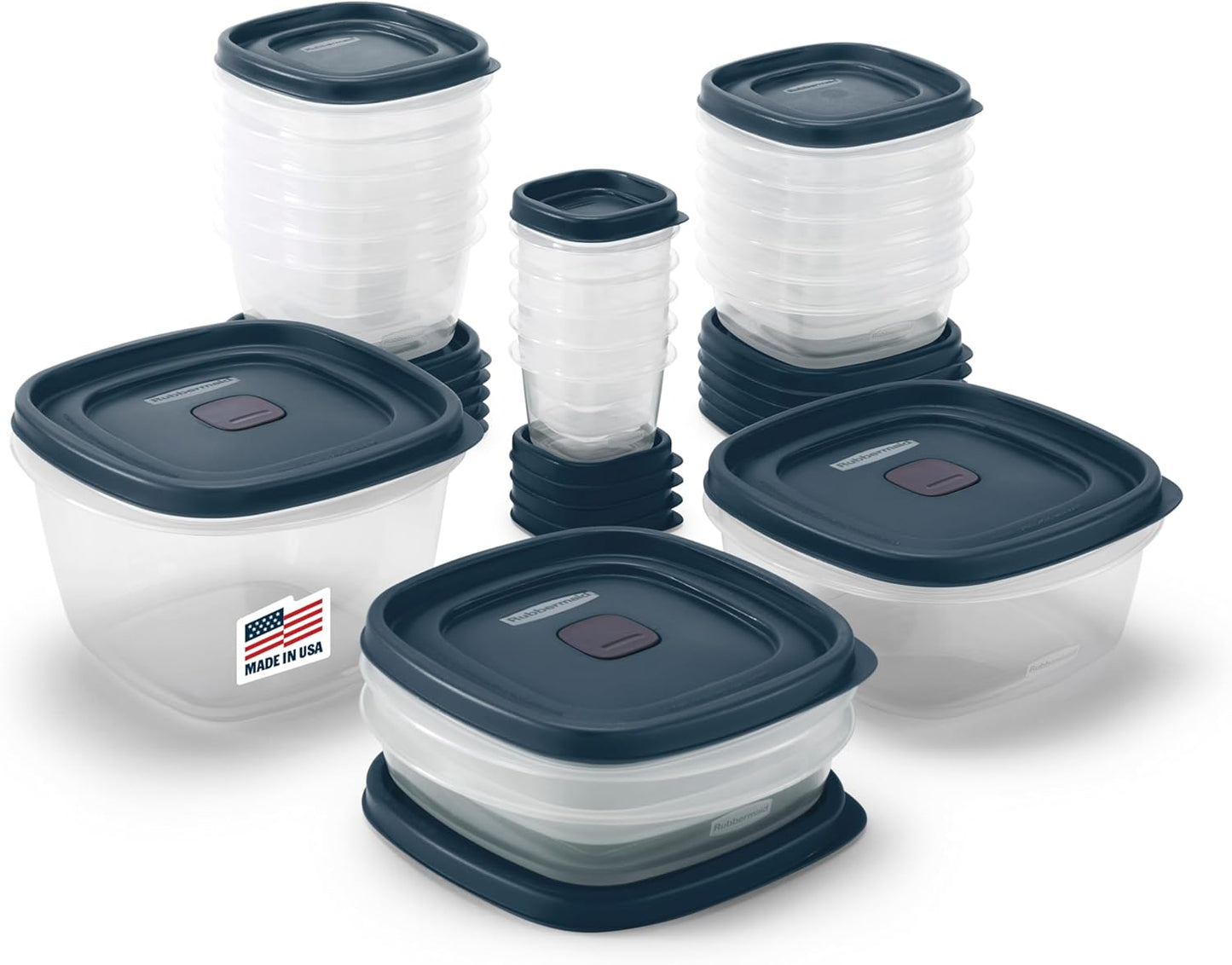 Rubbermaid EasyFindLids Food Storage Containers - Special-Edition Insignia Blue | 42 Pieces