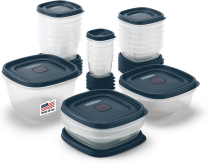 Rubbermaid EasyFindLids Food Storage Containers - Special-Edition Insignia Blue | 42 Pieces