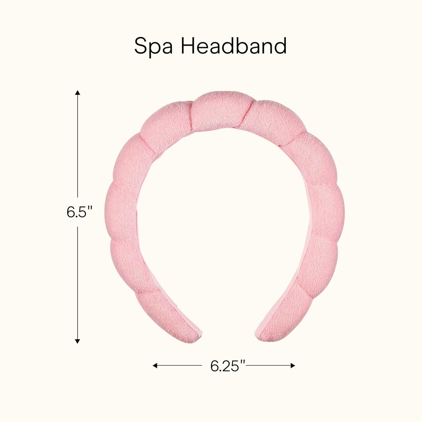 Conair Spa Makeup Headband - Ultra-Absorbent Microfiber, Soft Terry Cloth, Pink Bubble Design