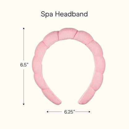 Conair Spa Makeup Headband - Ultra-Absorbent Microfiber, Soft Terry Cloth, Pink Bubble Design
