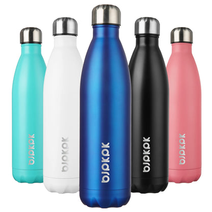 BJPKPK Stainless Steel Water Bottles -25oz/750ml -Insulated Water bottles,Sports water bottles Keep cold for 24 Hours and hot for 12 Hours,BPA Free water bottles-Blue