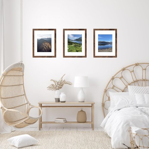 10x14 Picture Frame Set of 6 for 30 x 40 cm Diamond Art Painting, Display 8.5x11 with Mat or 10x14 without Mat, Wood 10 x 14 Wall Gallery Poster Photo Frames Bulk with 8.5x11 Mat,6 Pack, Deep Brown