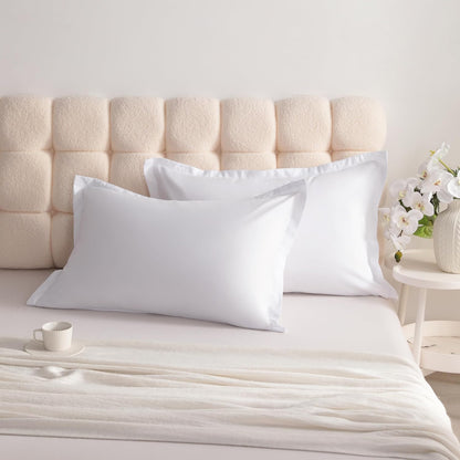 NTBAY King Pillow Shams - Super Soft Brushed Microfiber 20x36 Sham Covers | Wrinkle & Stain Resistant, White - 2 Pack