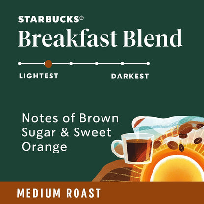 Starbucks Ground Coffee - Medium Roast Breakfast Blend for Hot or Iced Coffee - 28 oz
